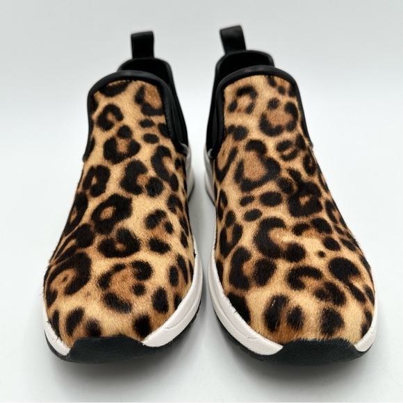 Taryn Rose Zayda Leopard Print Calf Hair Slip On Sneakers - Picture 2 of 8
